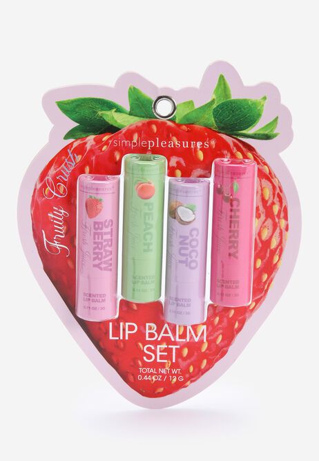 Womens 4pk Fruit Scented Lip Balms