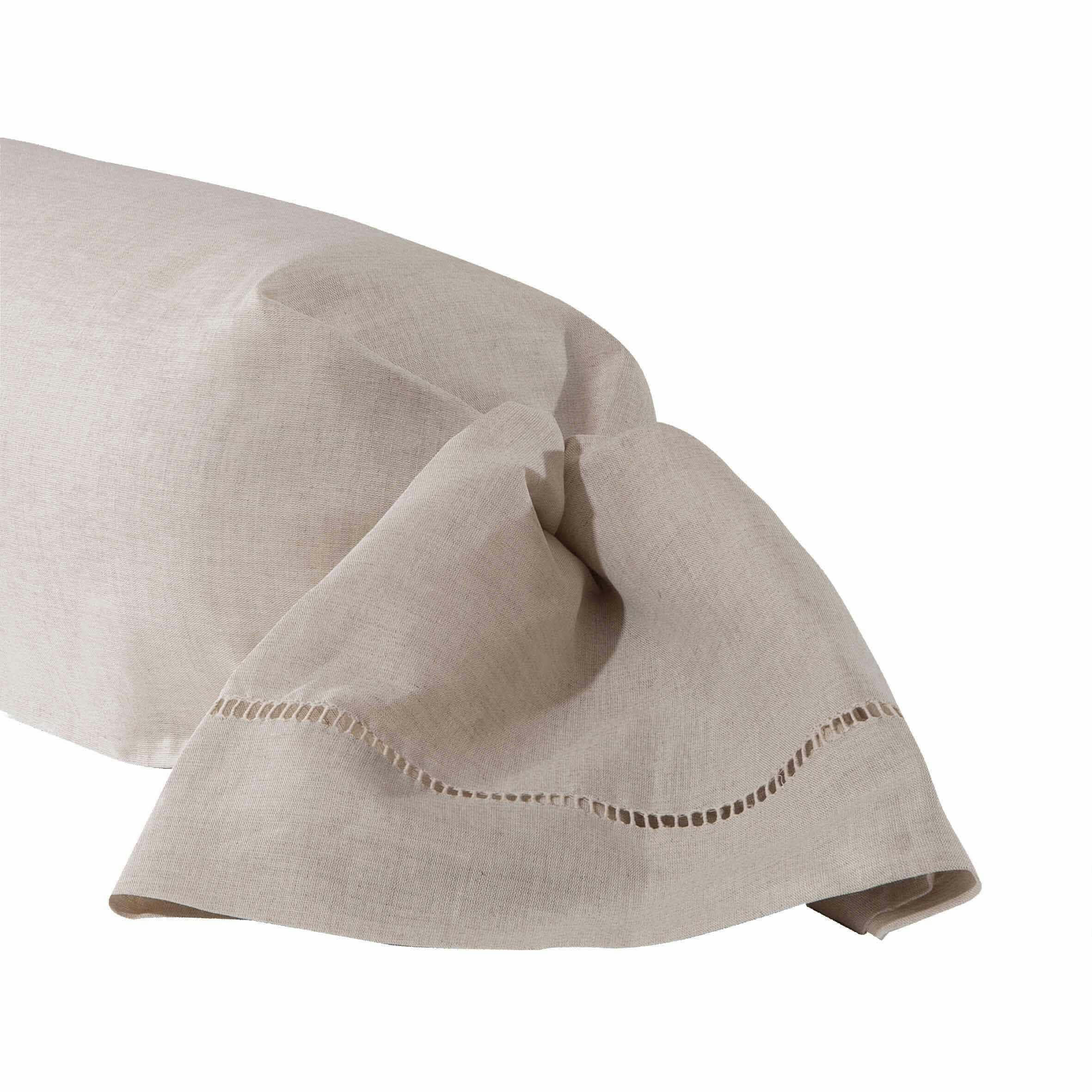 VENISE - Taie de traversin en lin métis naturel 43x190