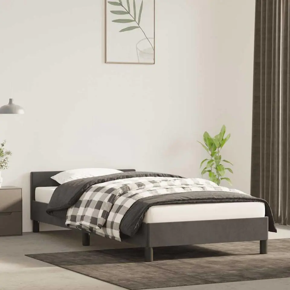 vidaXL - Eenpersoonsbed frame - Donkergrijs - Fluweel - 80x200 cm