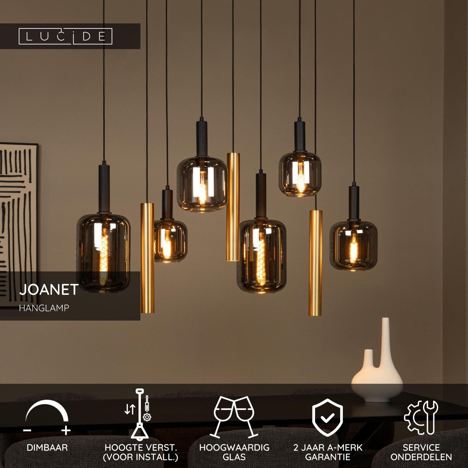 Lucide JOANET Hanglamp - Messing