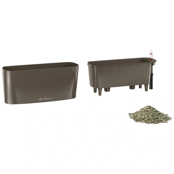 Pflanzgefäß »DELTA«, BxHxT: 11 x 13 x 30,2 cm, taupe