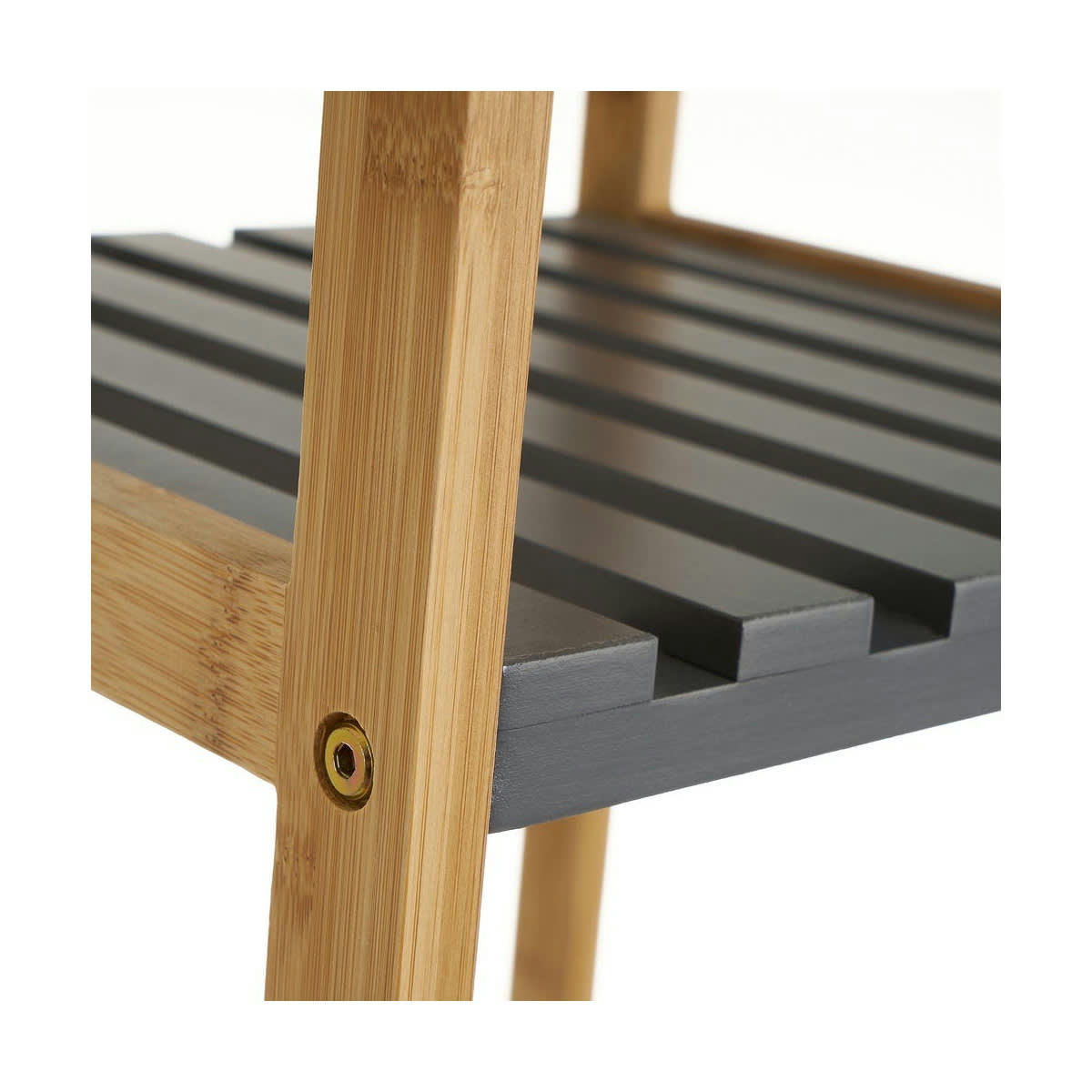 - Étagère salle de bain bambou gris 3 étages 34x33x80cm