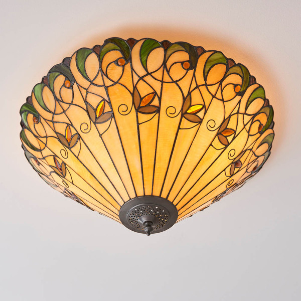 Plafon JAMELIA kwiaty multikolor czarny 2xE27x20W IP20 Tiffany