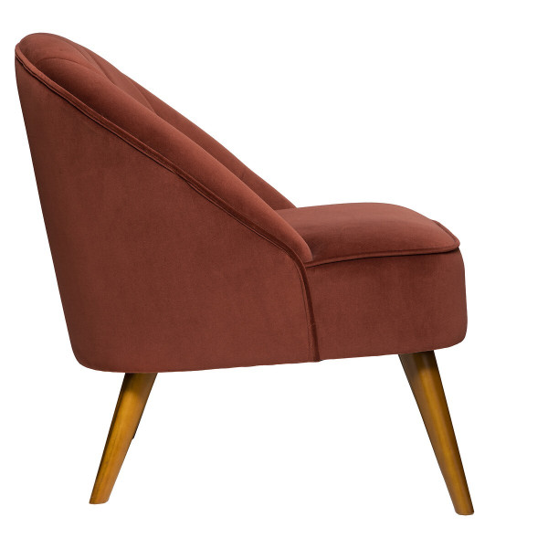 Elegancki fotel Naova velvet terracotta retro