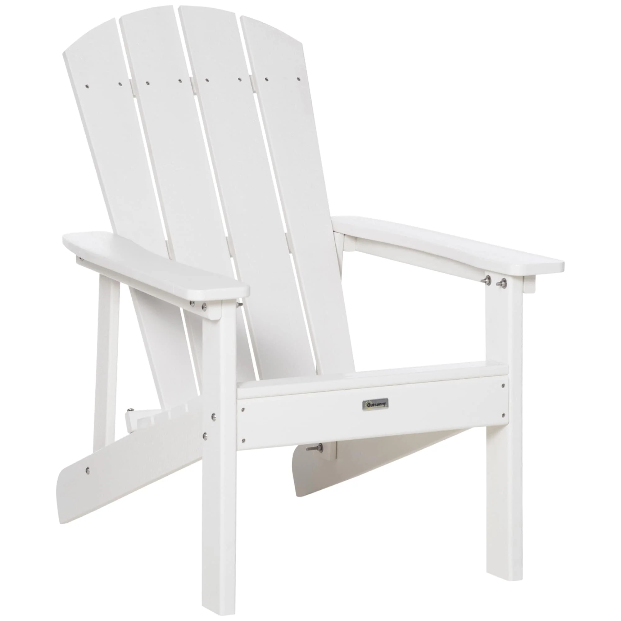 Outsunny Plastic Adirondack Chair, HDPE Fire Pit Chair with High Back for Backyard, Garden