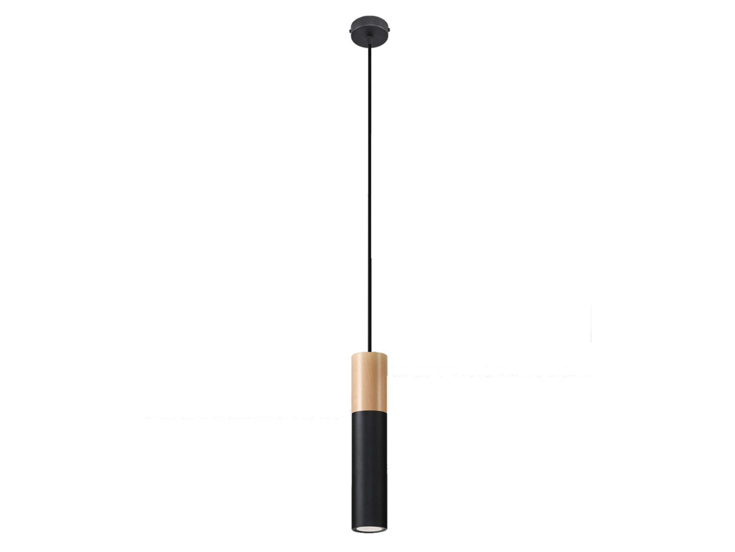 Lampa wisząca Pablodrewniana brązowo-czarna