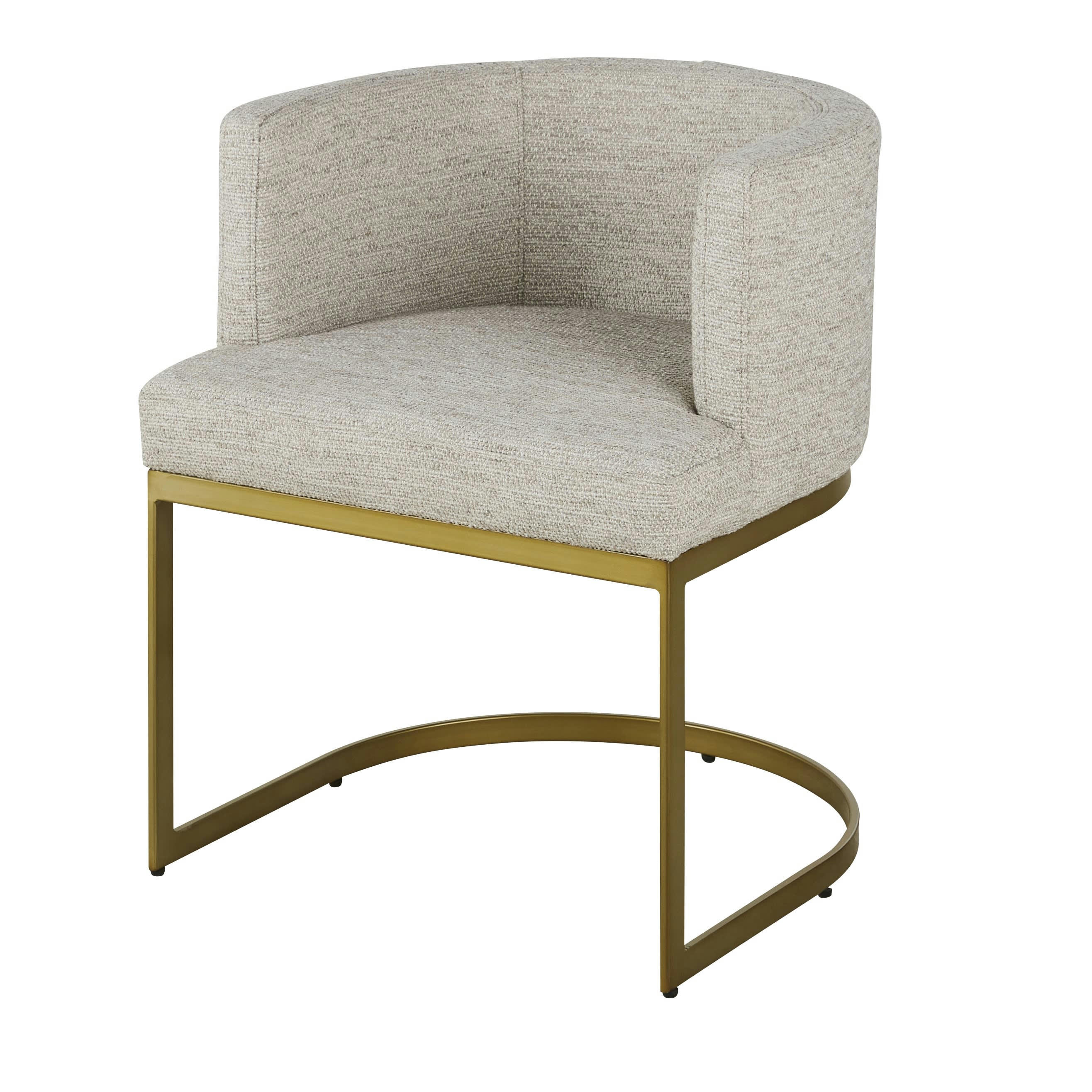 Requiem - Fauteuil de table gris et métal coloris laiton