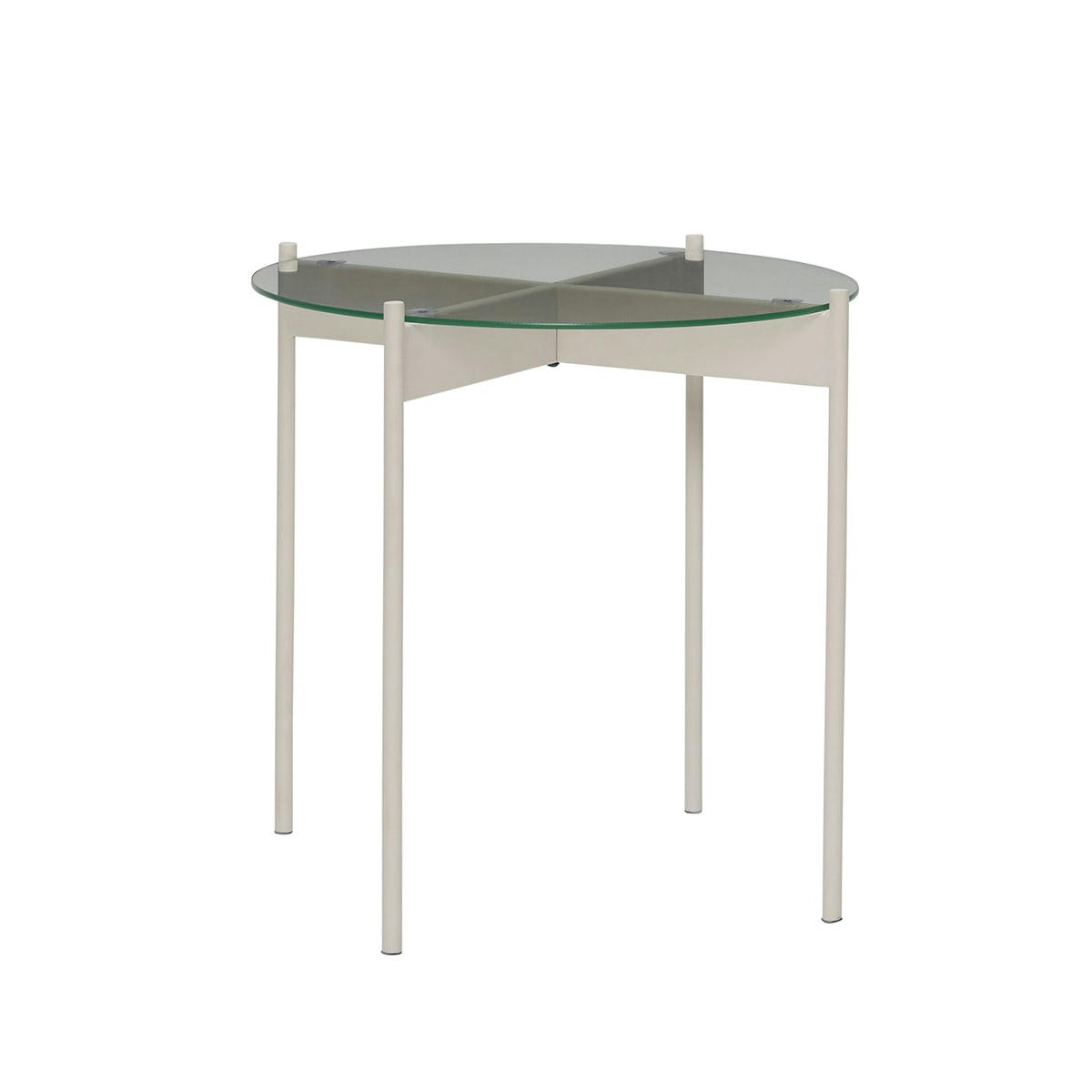 BEAM - Table d'appoint en verre et fer sable