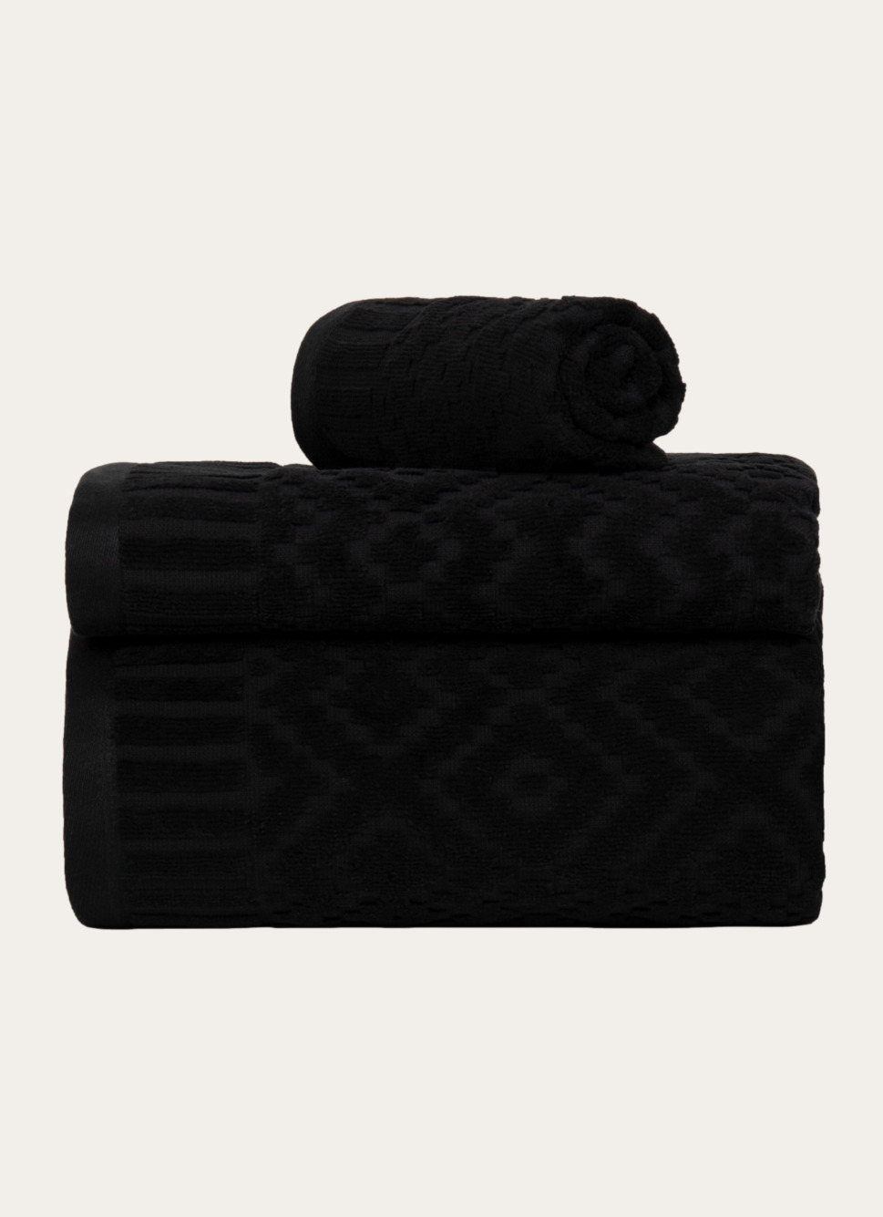 DRAP DE BAIN EN JACQUARD Noir