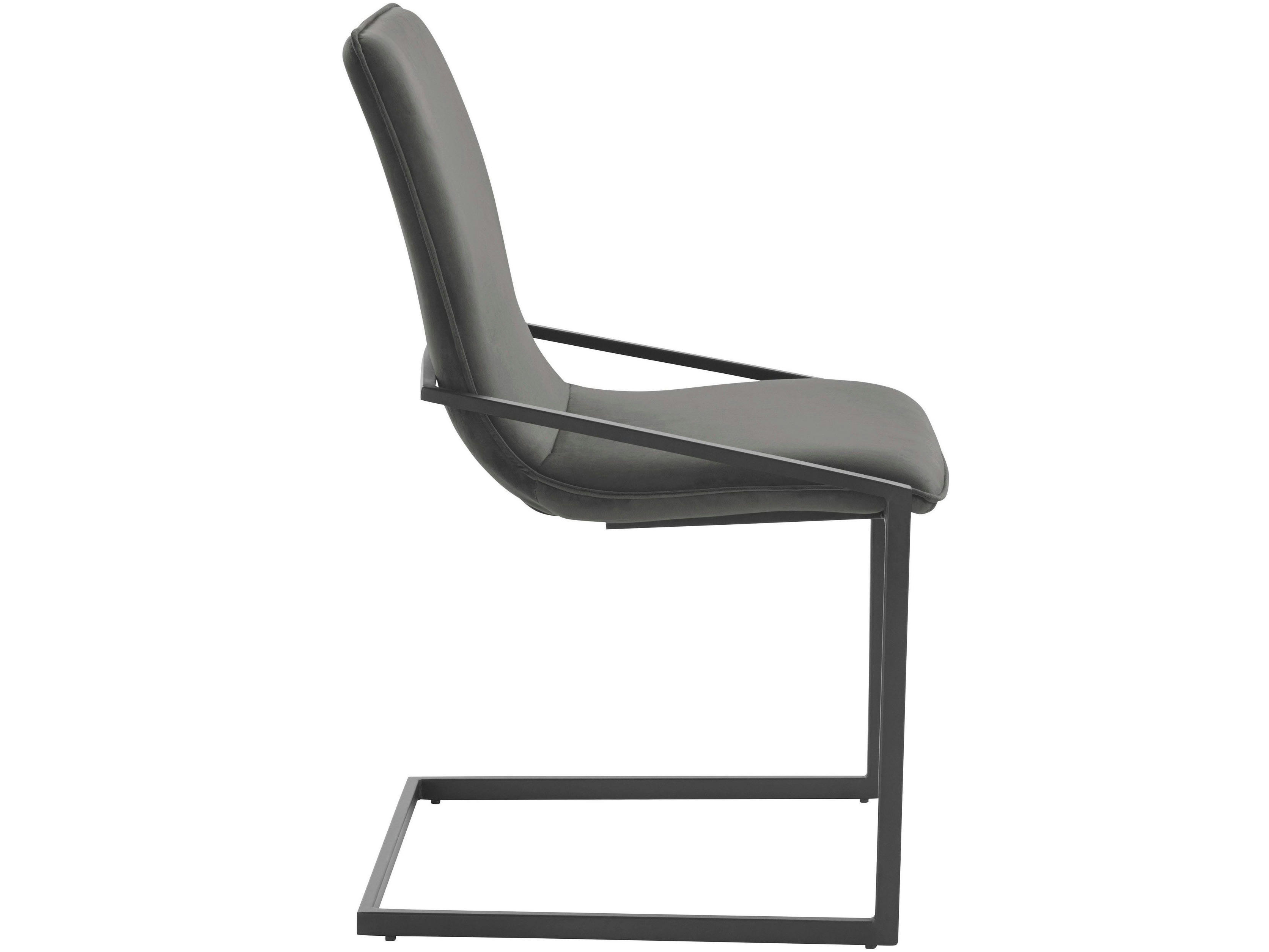 VIGGA - Lot de 2 chaises de salle à manger rembourrées en velours gris