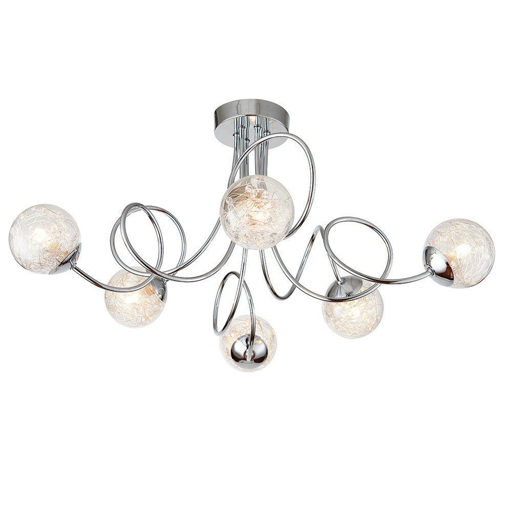 Lampa sufitowa AURIA pętlowe ramiona chromowana 6xG9x8W IP20 Endon