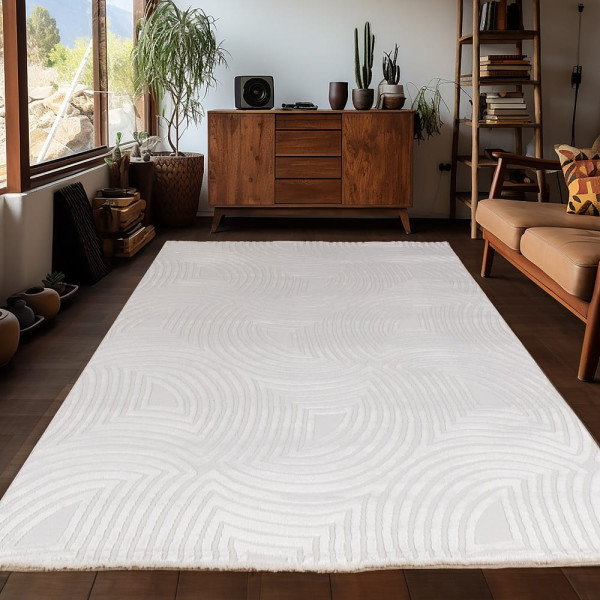 Dywan nowoczesny 3D Sahara Geometria kremowy 80 cm x 150 cm