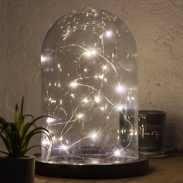 Guirlandes - 20 micro LED - argent - blanc chaud - L190 cm - Atmosphera