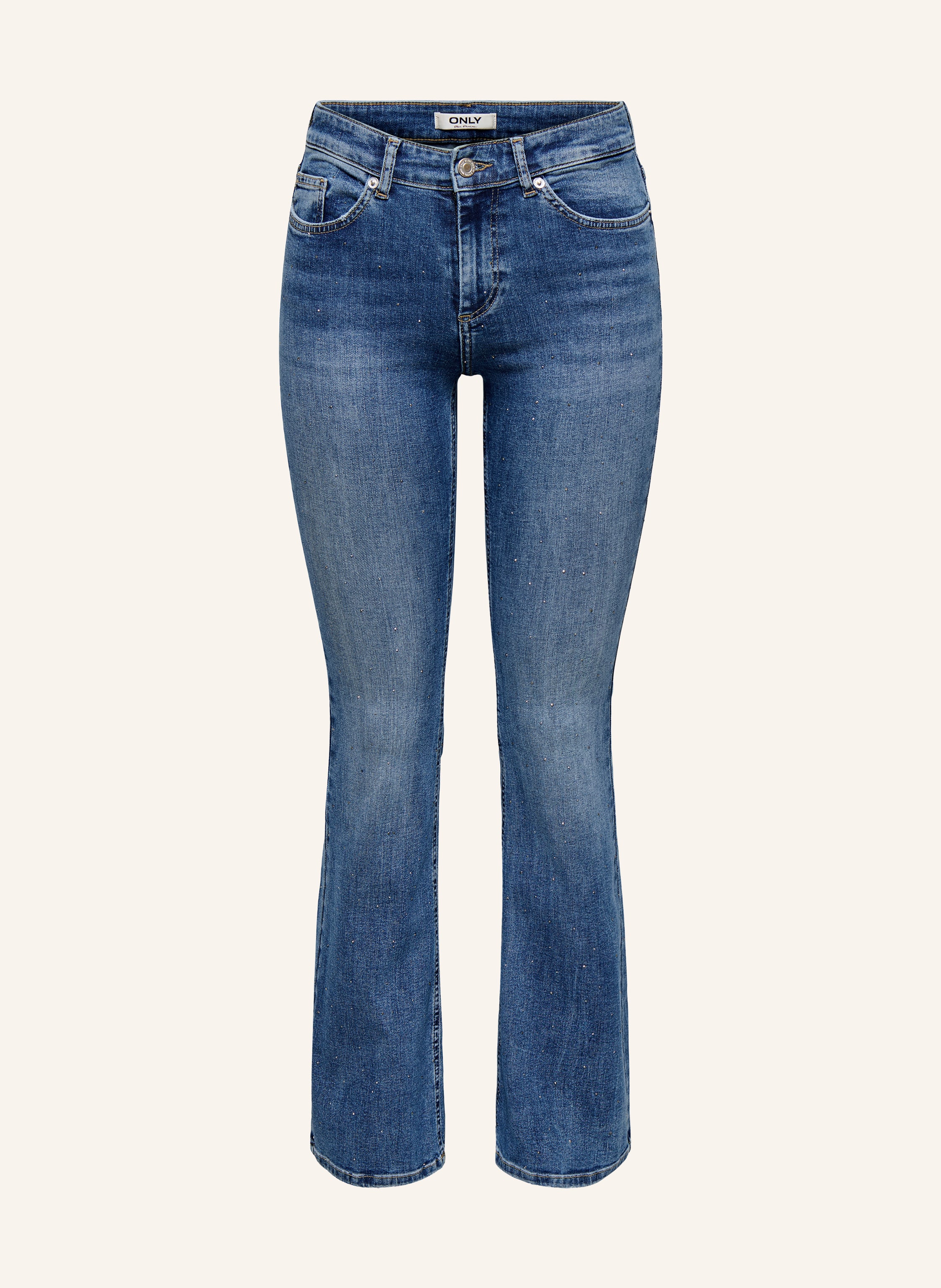 ONLY Flared Jeans mit Schmucksteinen
