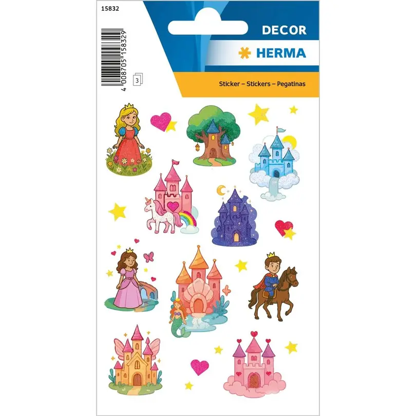 Sticker Set bestehend aus gleichen Artikeln Märchenschlösser