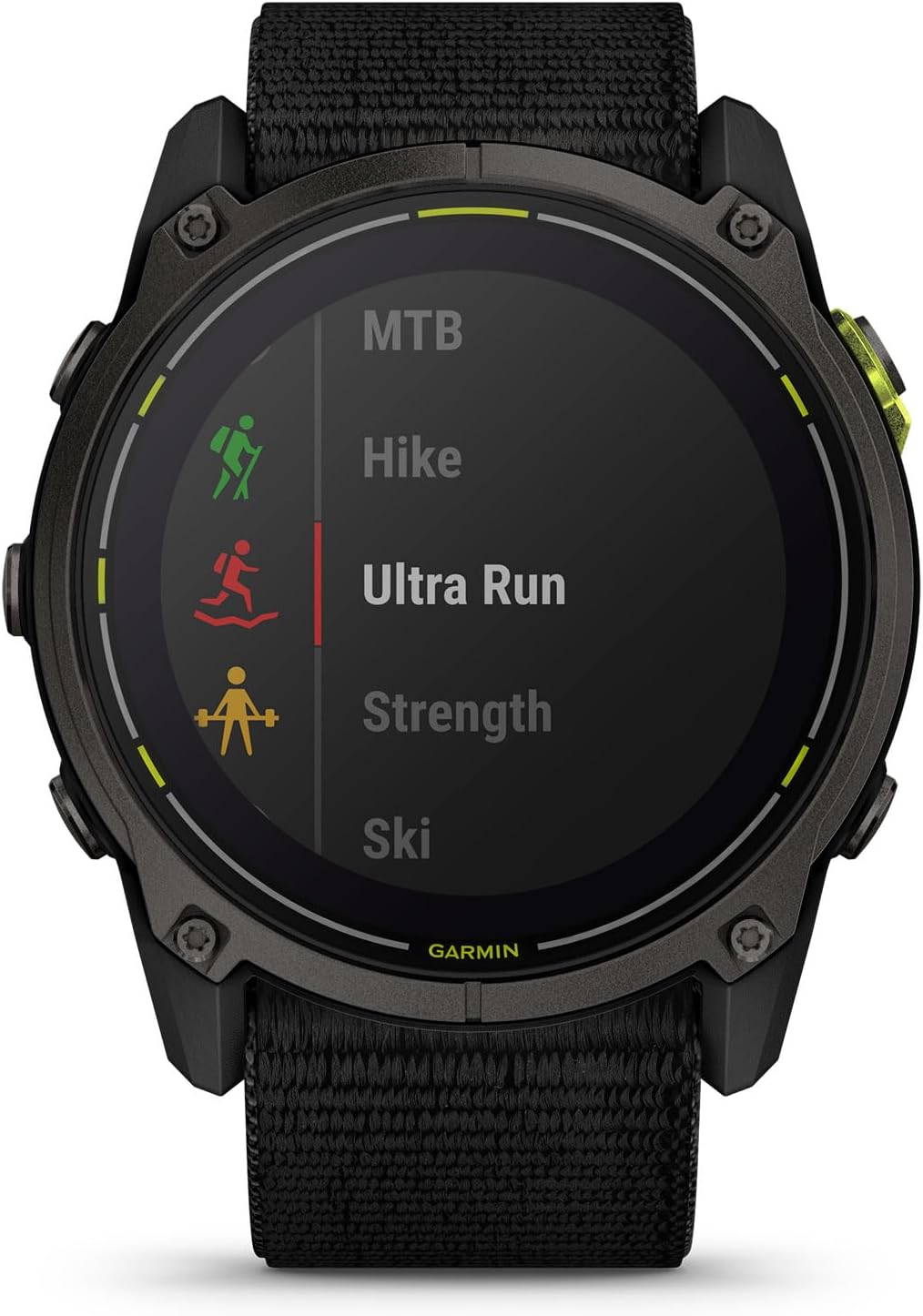 Garmin Enduro™ 3 – 51 mm  Solar  Sapphire  Ultraperformance GPS Smartwatch  Extreme Battery Life  Detailed Mapping  Built-in LED Flashlight  Carbon Gray DLC Titanium with Black UltraFit Nylon Strap