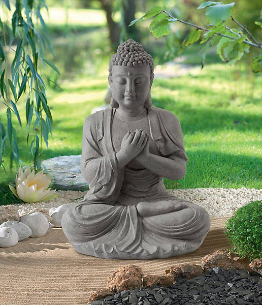 Nortene Statue décorative BUDDHA en fibre de verre et argile - 60 cm