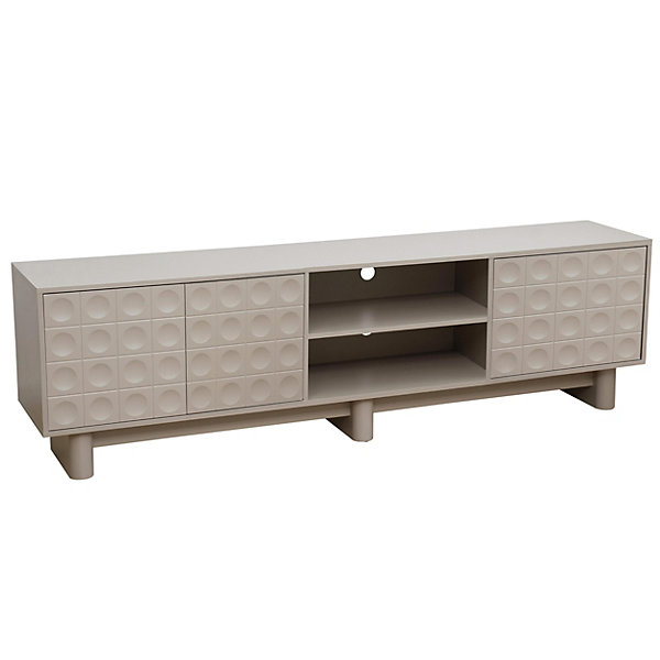 Meuble TV rectangulaire 3 portes L200 cm beigeOviala