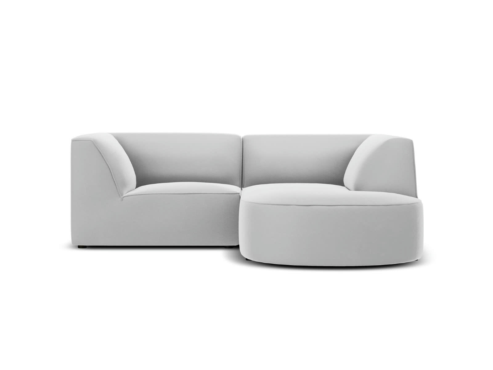 CHARLES - Canapé D'Angle Droit 3 places en Velours Gris Clair