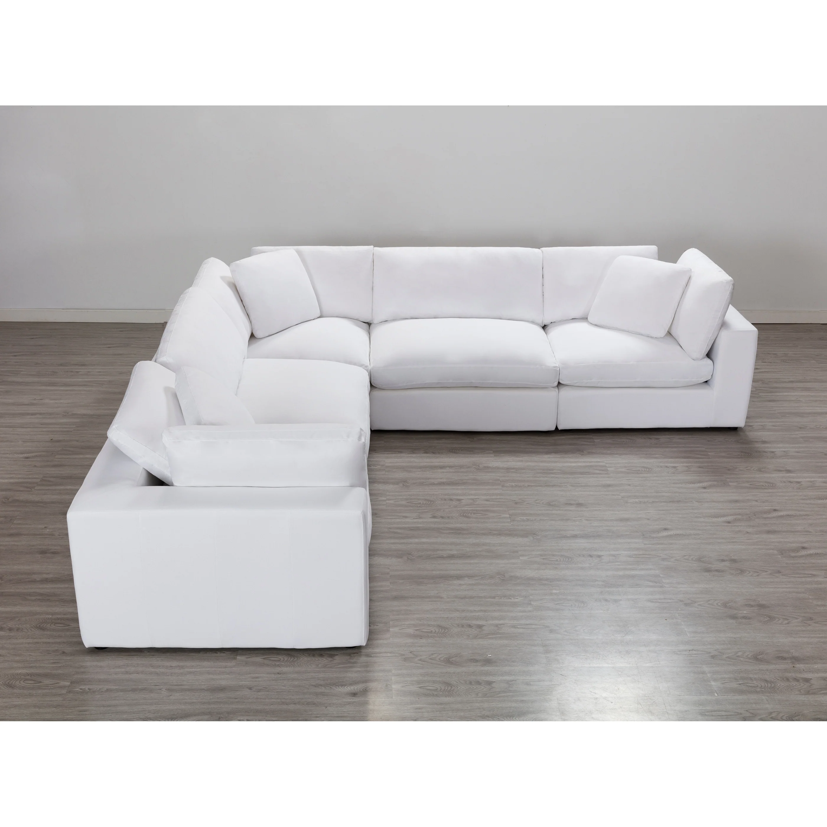 Roundhill Furniture Rivas Contemporary Feather Fill 5-Piece Modular Sectional Sofa