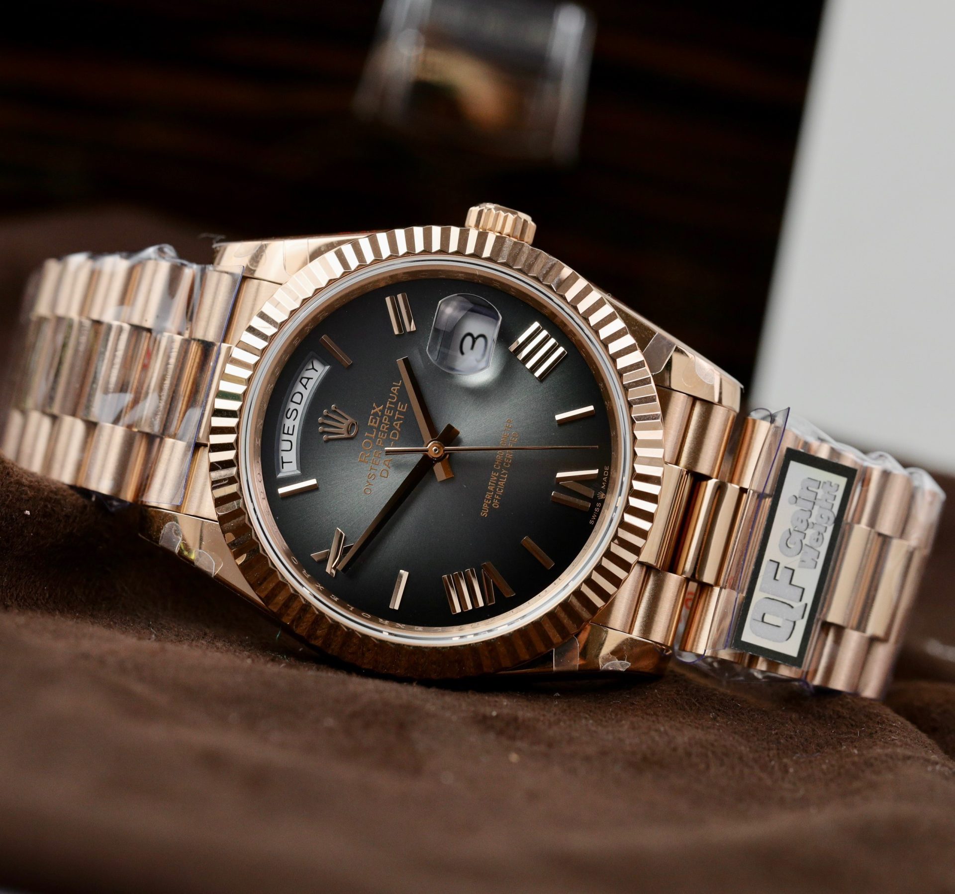 Rolex Day-Date RG Plated Ombre Grey Dial 40mm Super Clone