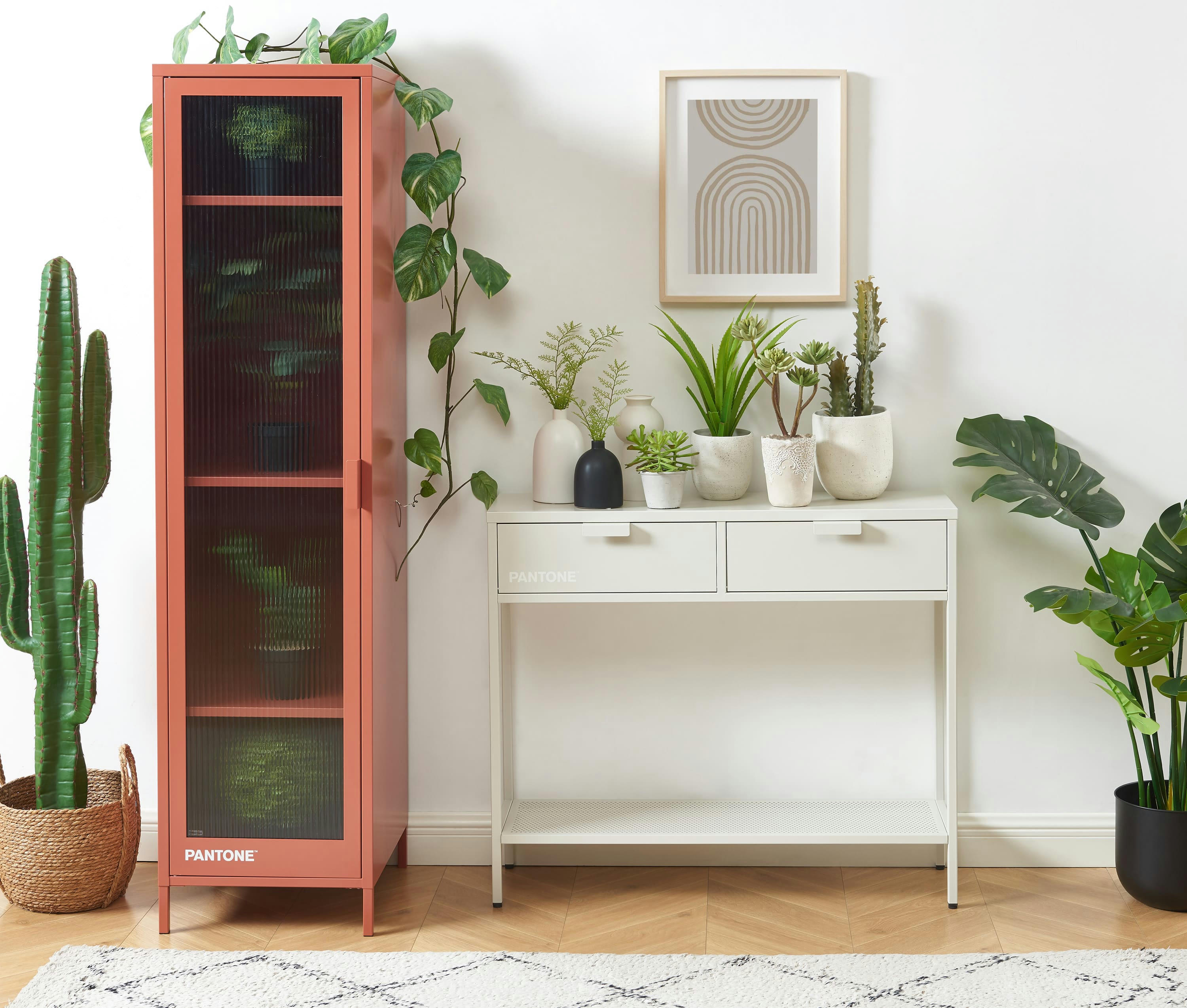 PANTONE - Console  métal beige sable 100cm