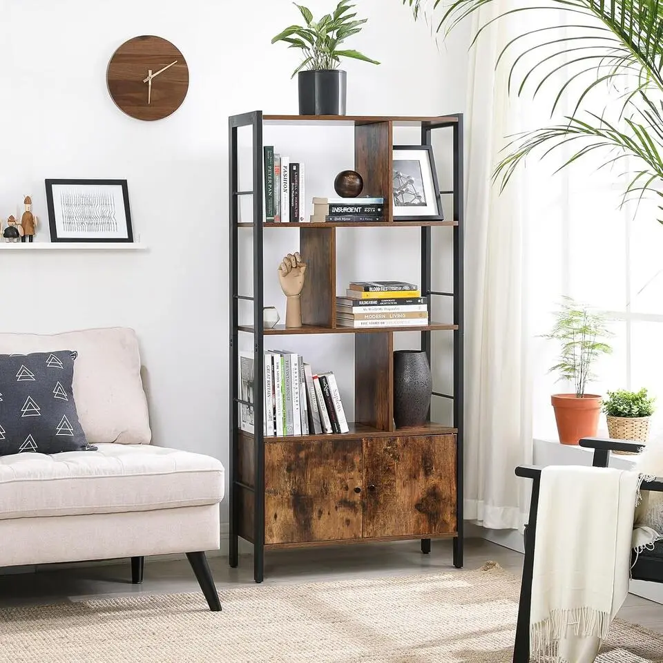 Parya Home Industri?le Boekenkast �?Staande kast met 4 legplanken