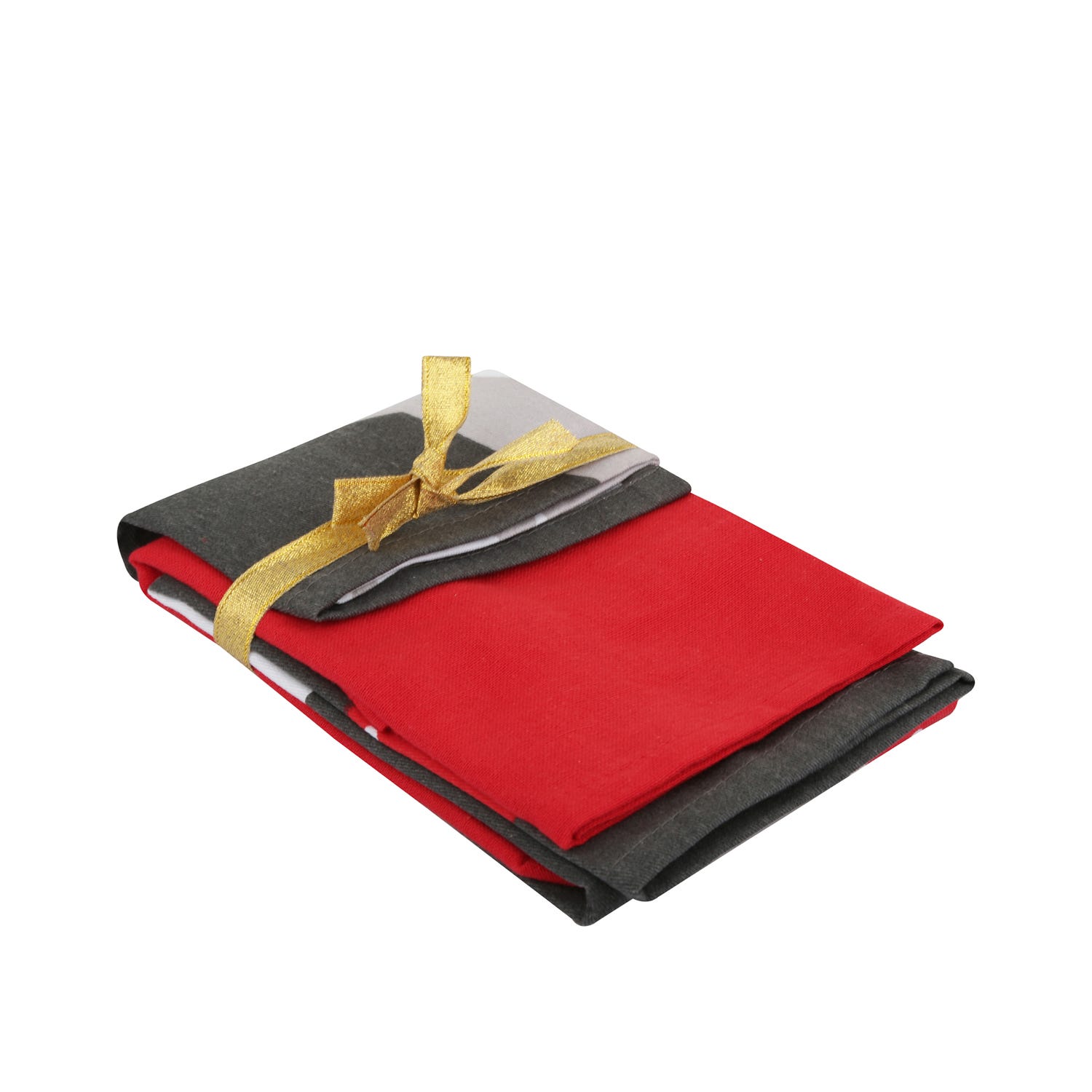 Set 2 strofinacci gnomi Natale grigio scuro e rosso