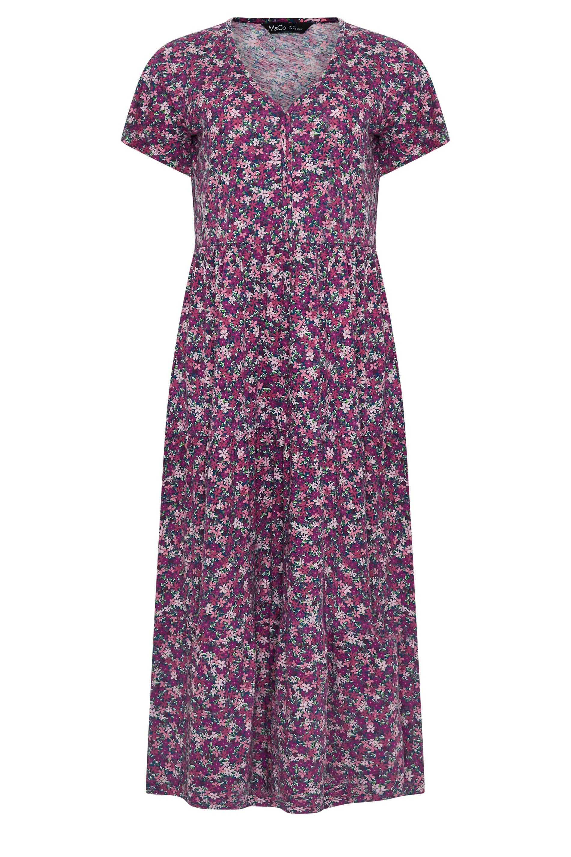 M&Co Printed Tiered Cotton Maxi Dress