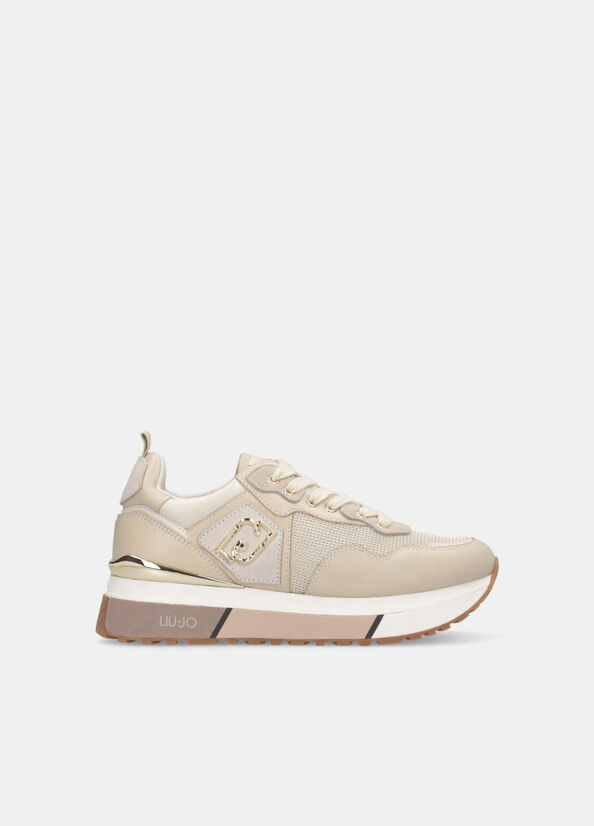 Sneakers in pelle e mesh