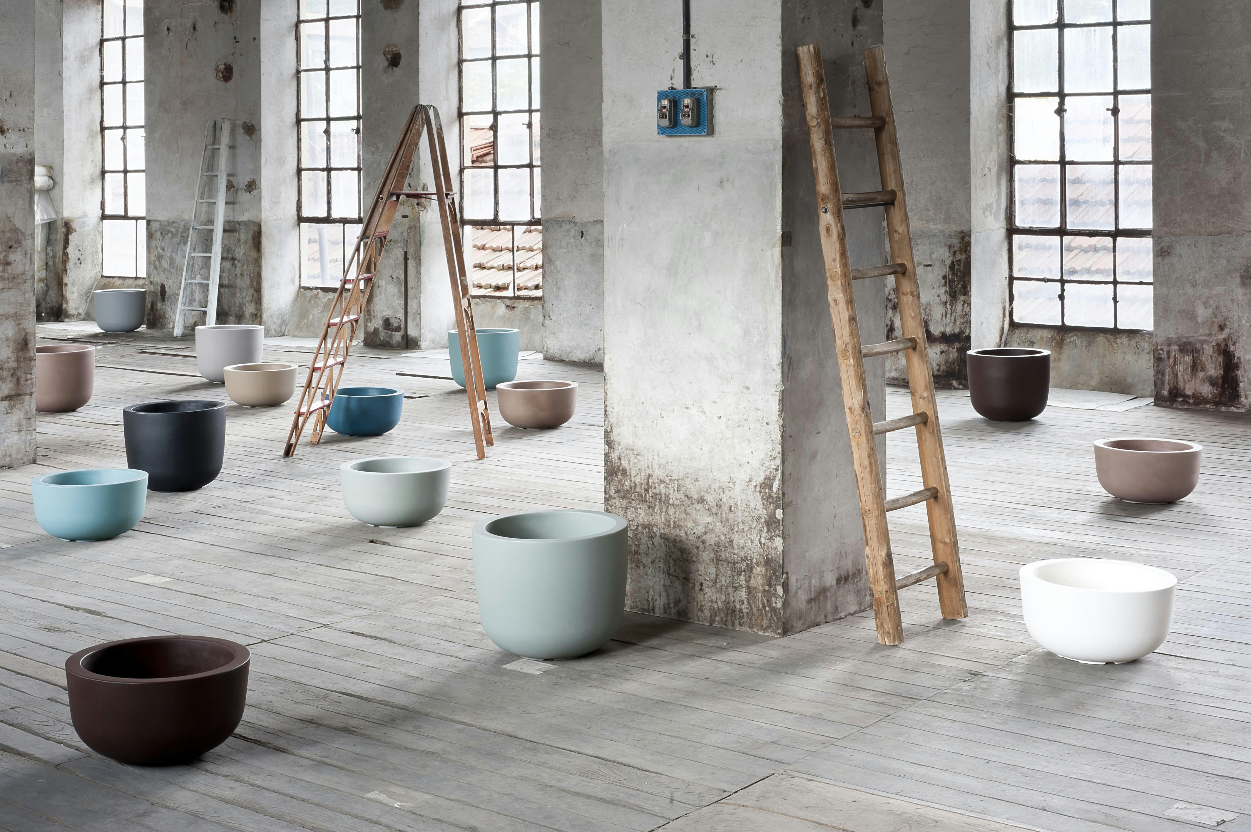 CUP - Pot à fleur en résine recyclable vert paon D47cm