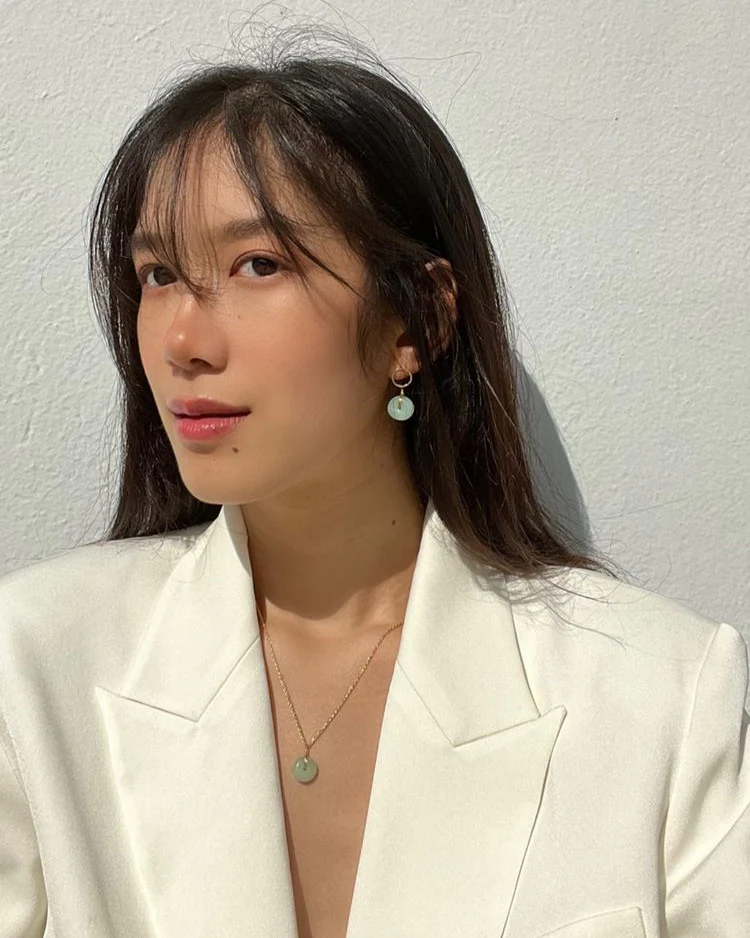 Coin — Green Jade Hollow Earrings