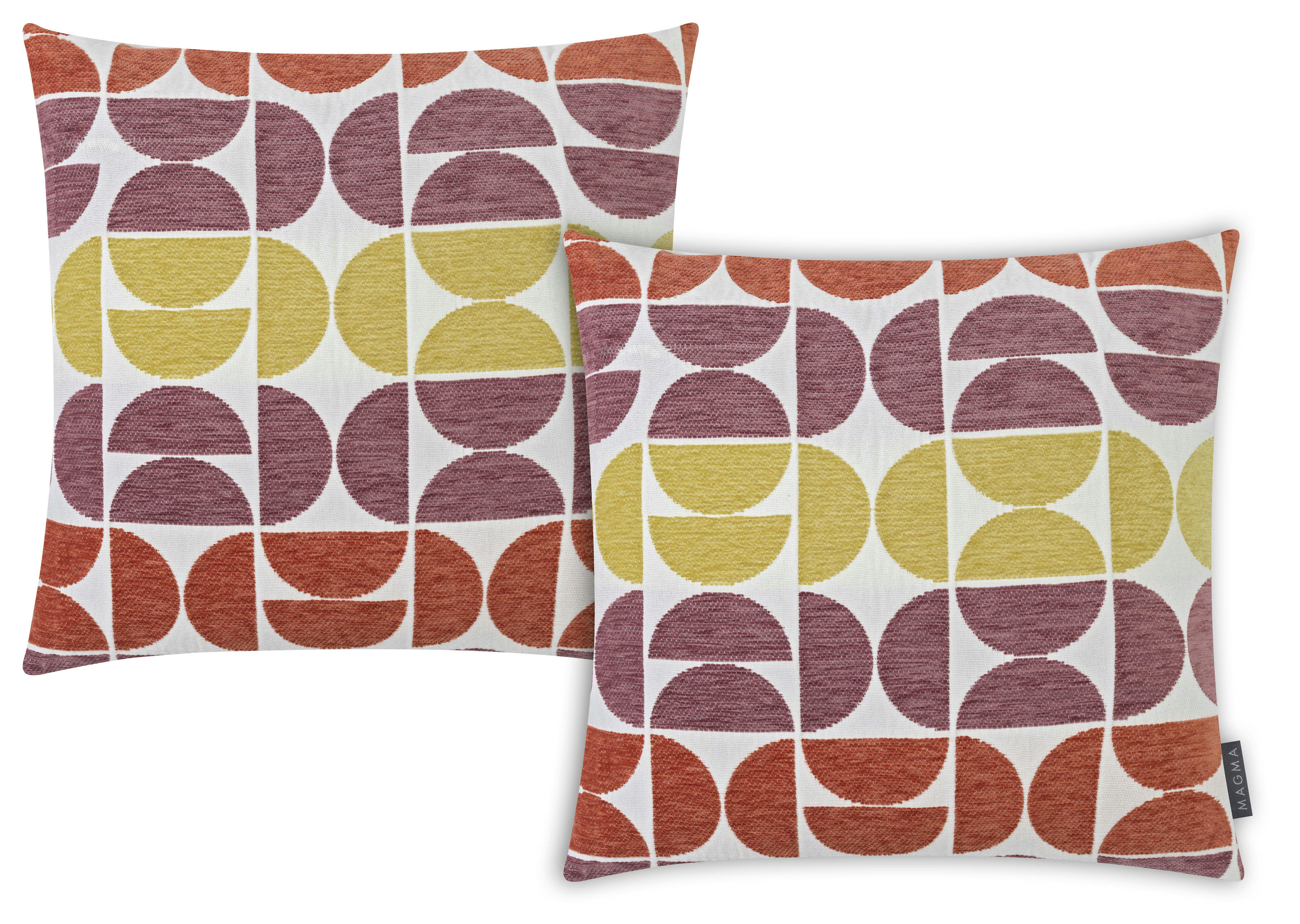 EDDA - Housses de coussin motif graphiques jacquard velours-lot de 2-45x45