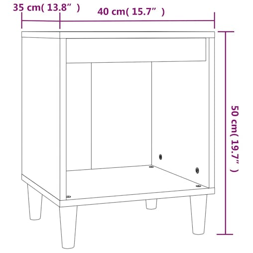 NNEVL Bedside Cabinet Concrete Grey 40x35x50 cm
