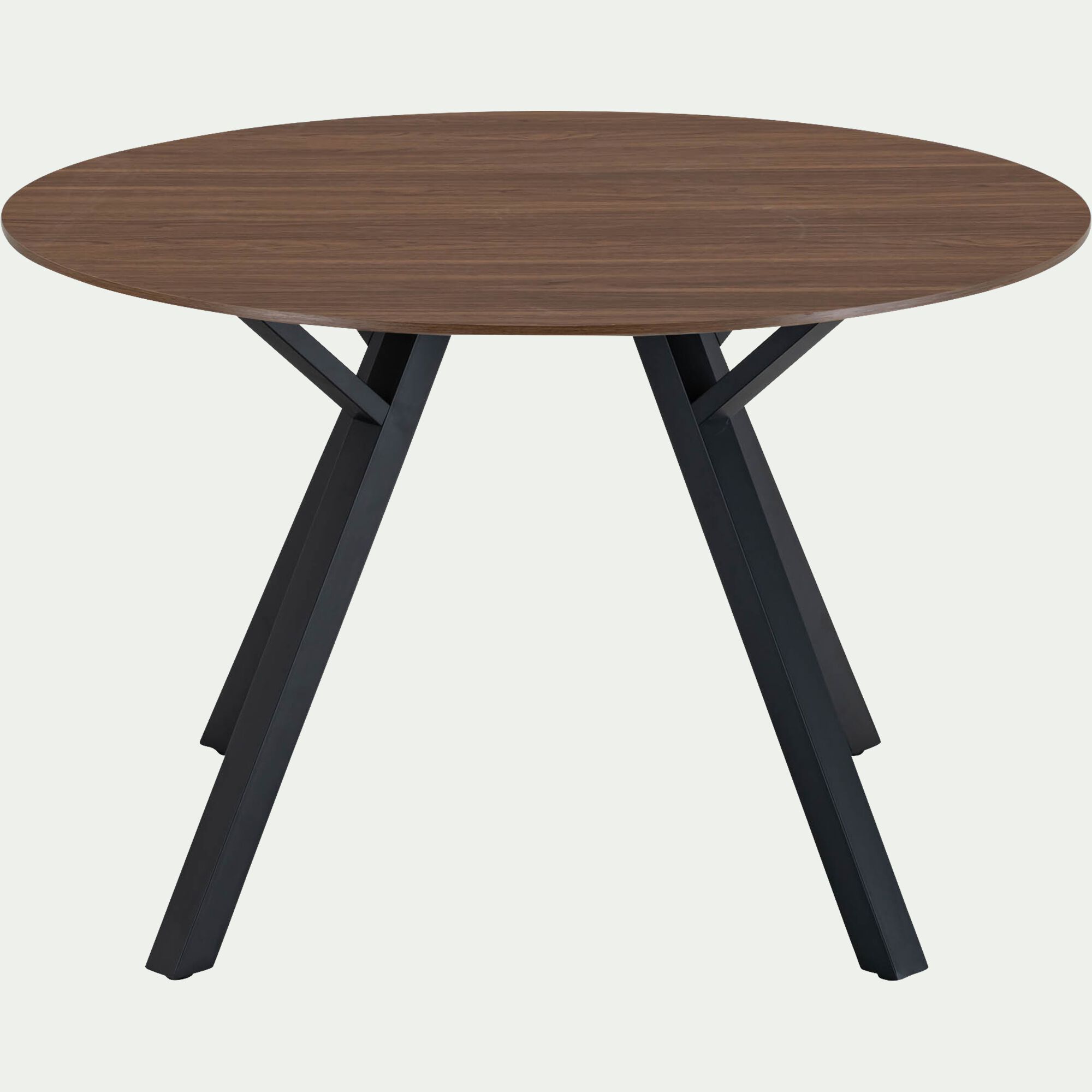 ILONSE - Table de repas ronde en bois - bois foncé (6 places)
