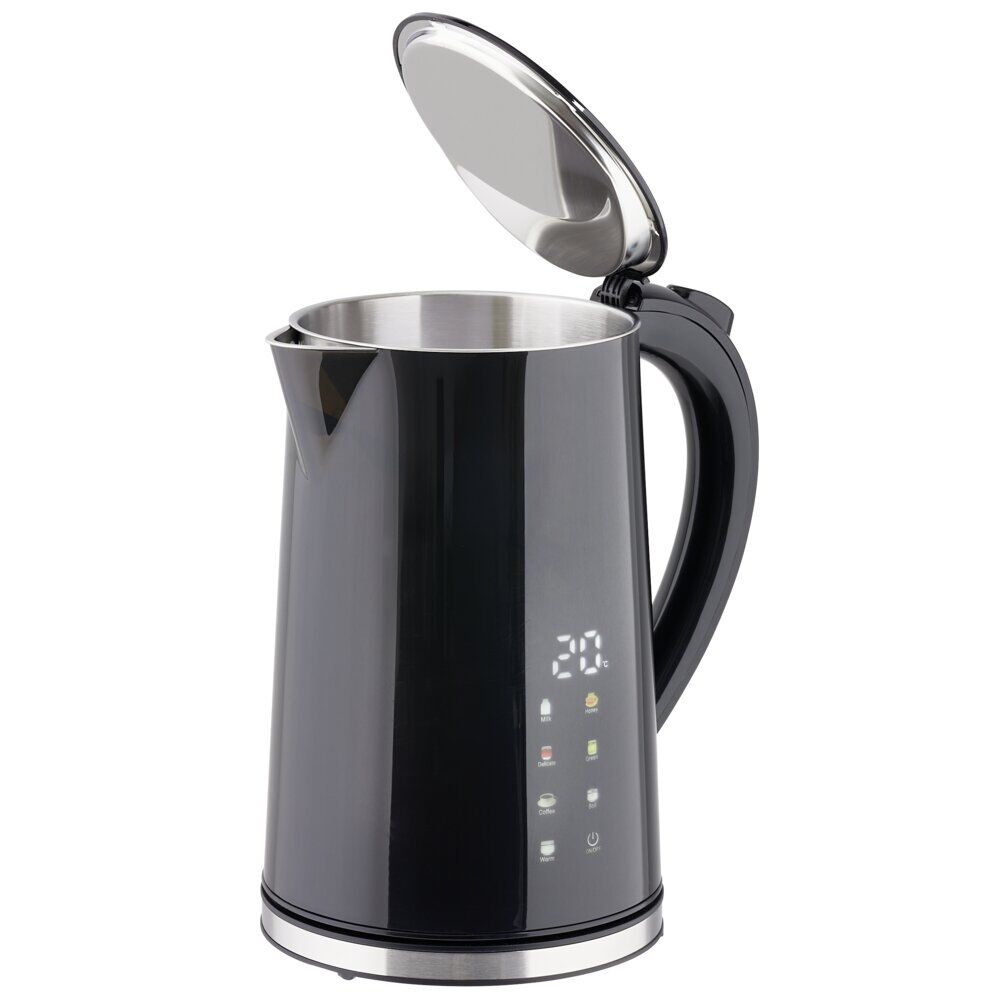 Bouilloire digital 1,7L température ajustable 7 modes pré-enregistrés 2200W noire