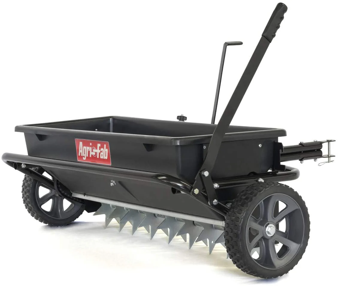 Tow-Behind Lawn  Garden Spiker/Seeder/Drop Spreader for Seed,Fertilizer, Salt, Ice Melt; Designed to Pull Behind Lawn  Garden Tractors