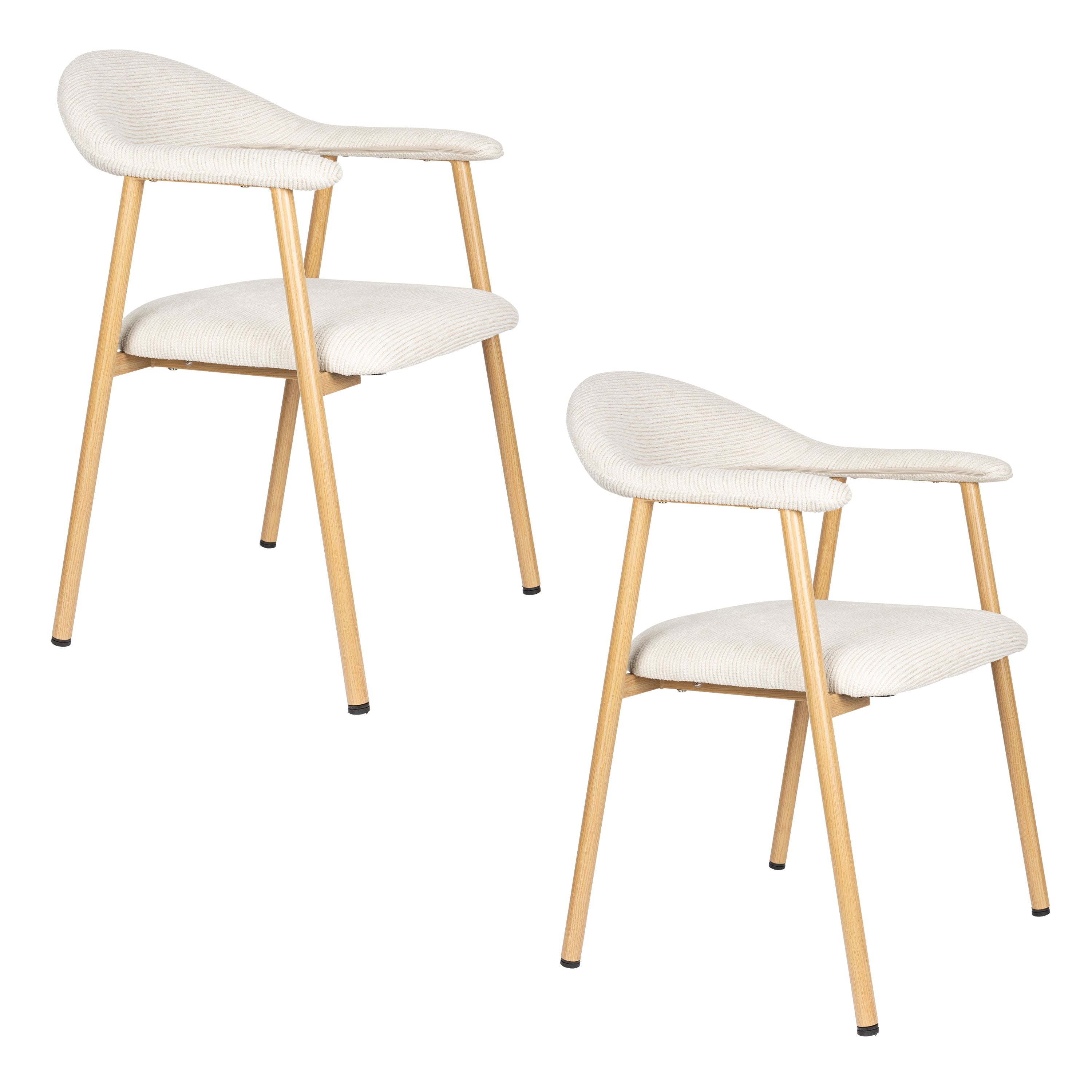 Housecraft Living Amy Eetkamerstoelen Beige - Set van 2