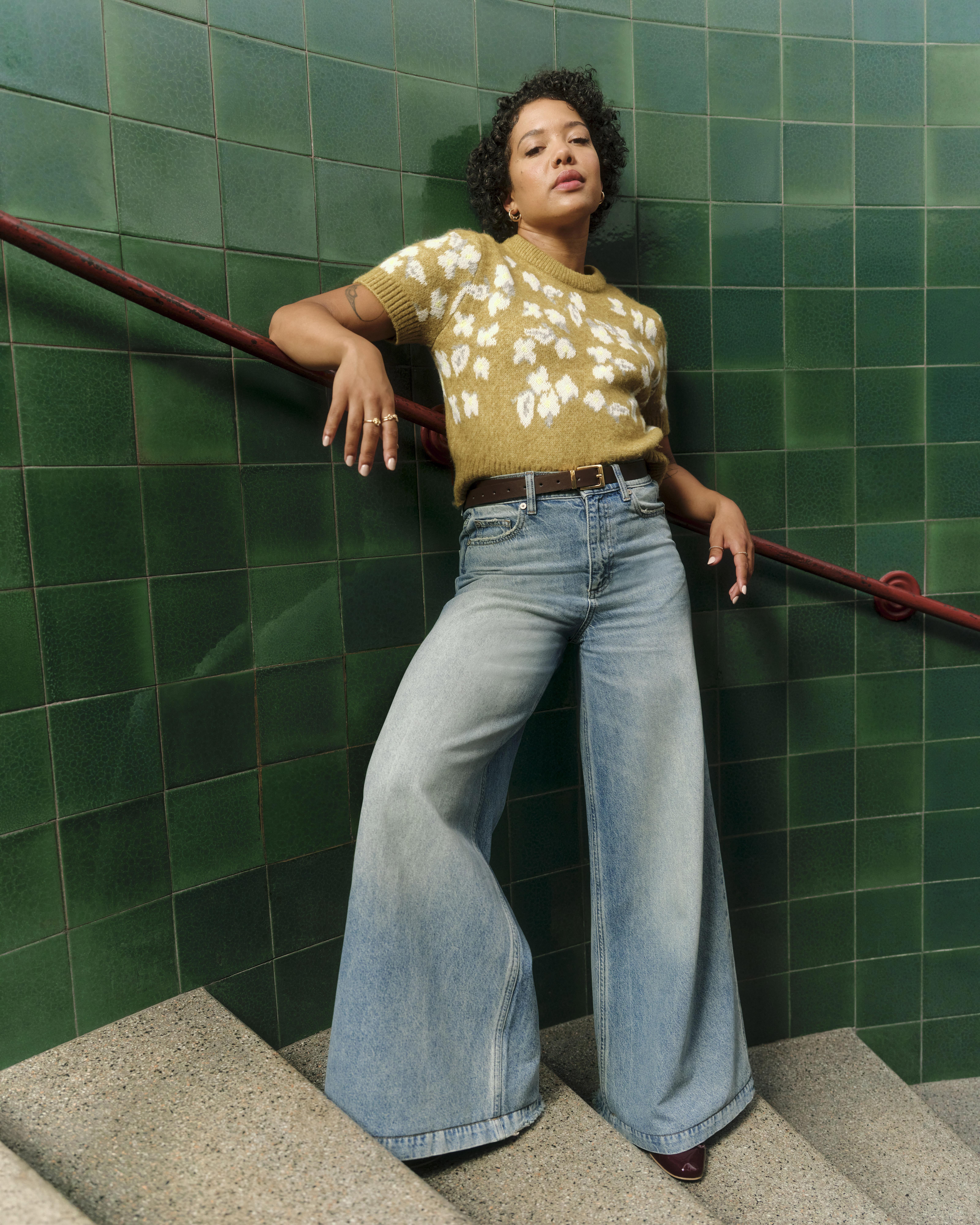 Floral Jacquard Knit Sweater