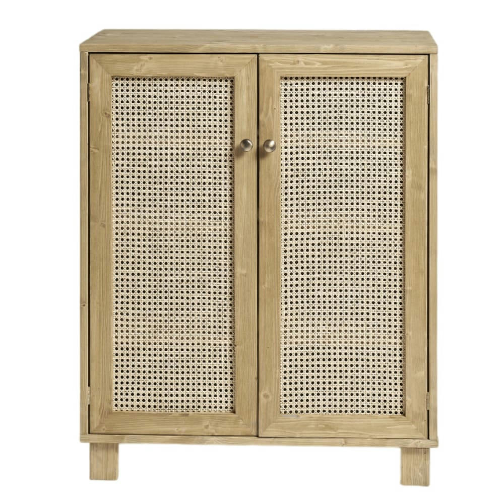 HAYDÉ - Meuble à chaussures avec portes en rotin en couleur naturel 100 cm