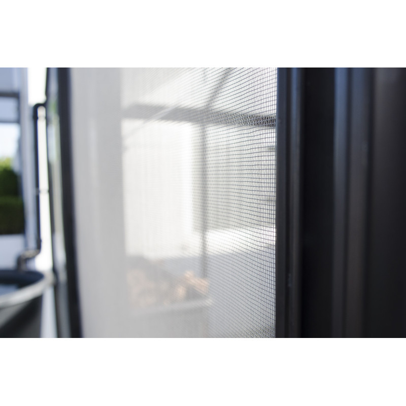 Porte moustiquaire en aluminium laqué noir pour serre ACD