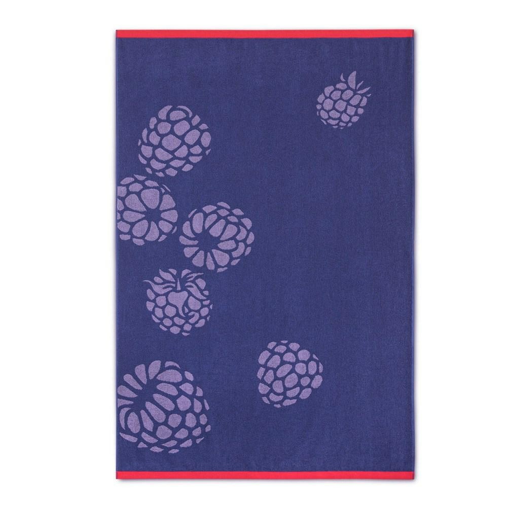 Ręcznik plażowy 100x160 Blackbarry fioletowy jeżyny frotte Zwoltex
