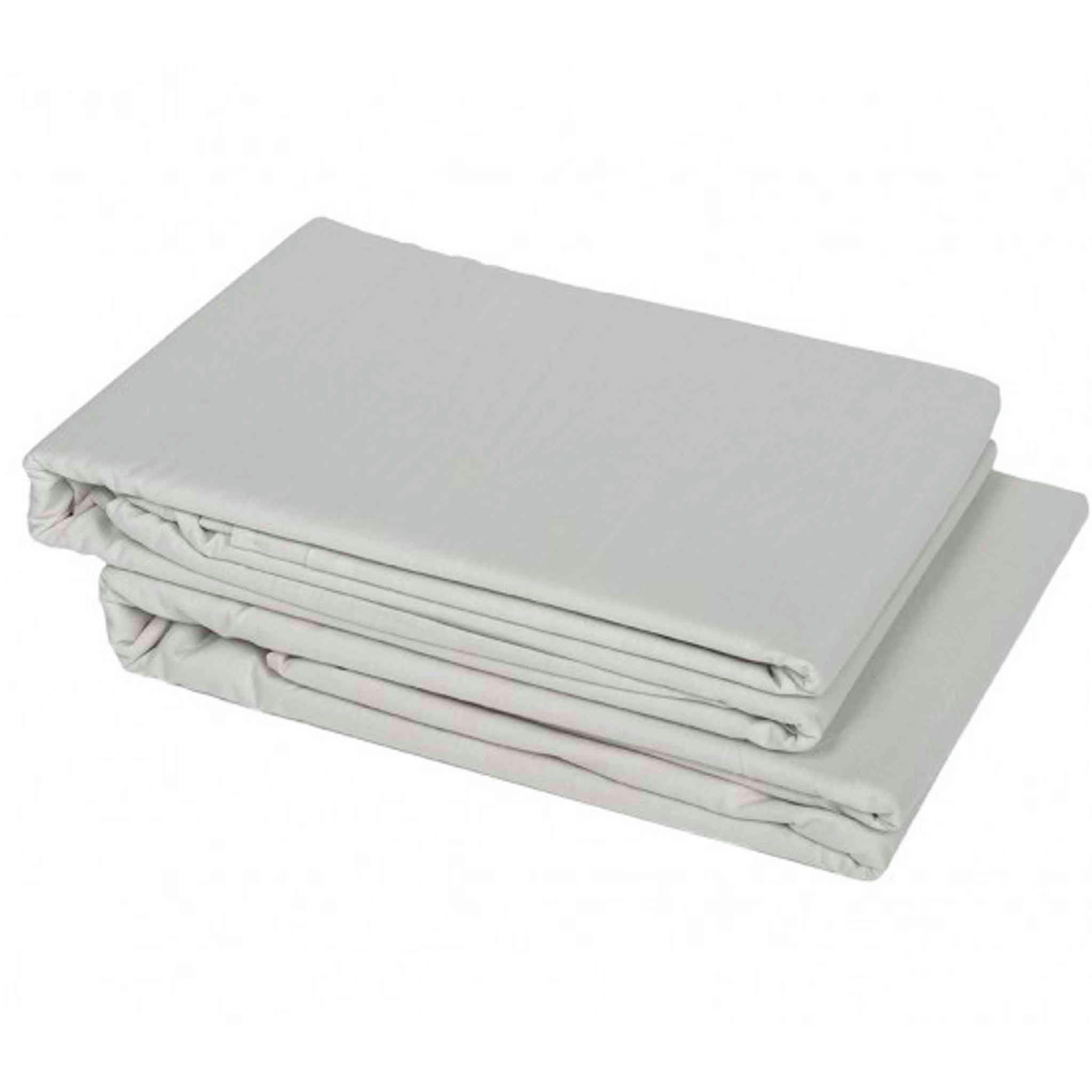 - Drap plat coton bio 118x180 gris perle