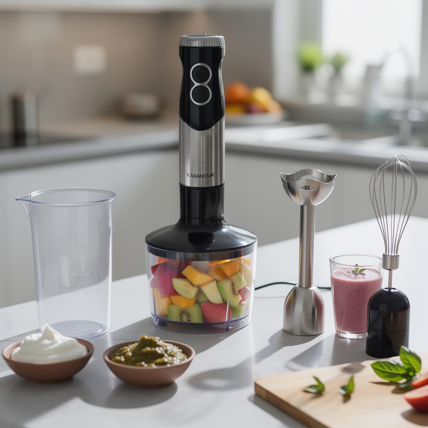 Set frullatore a immersione nero 400 W con accessori