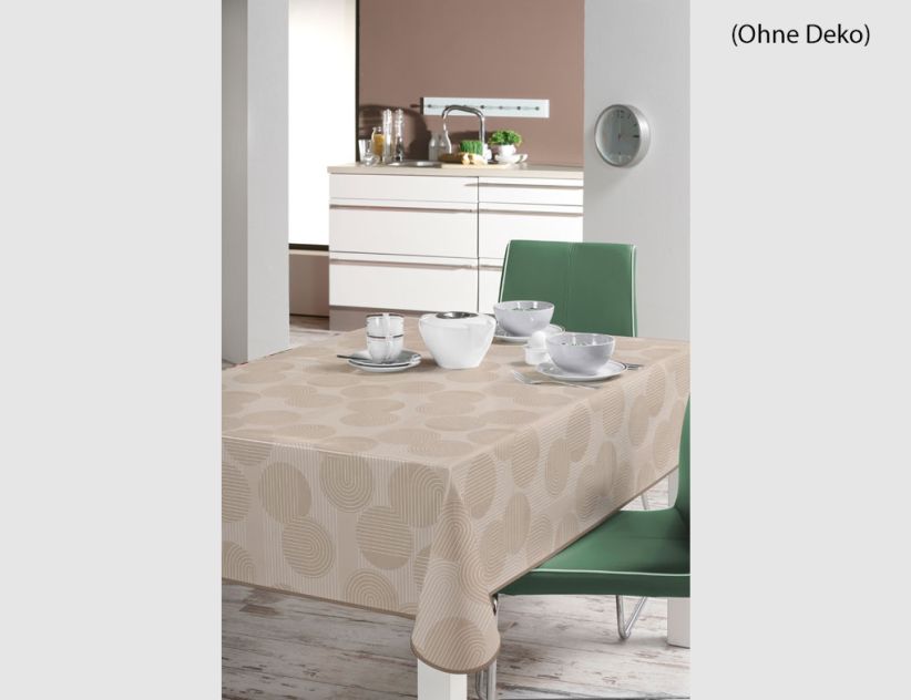 Tischdecke Paspel Kreise Beige 110x140cm