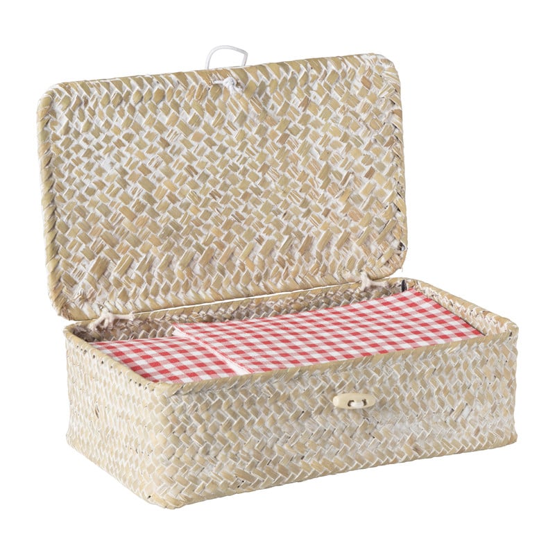 Opbergdoos zeegras - naturel - 7.5x24x14 cm