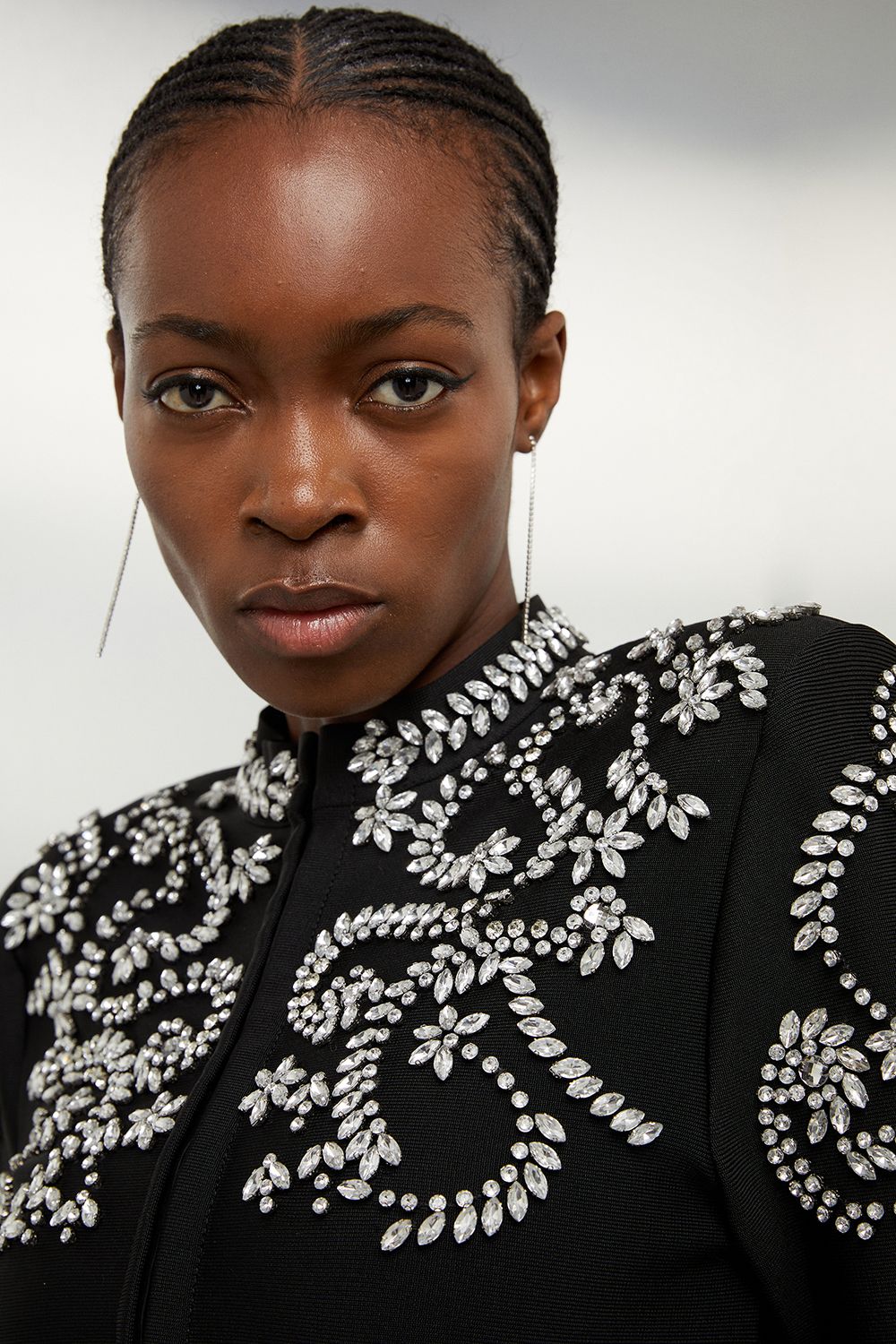 KarenMillen Figure Form Bandage Embellished Knit Jacket