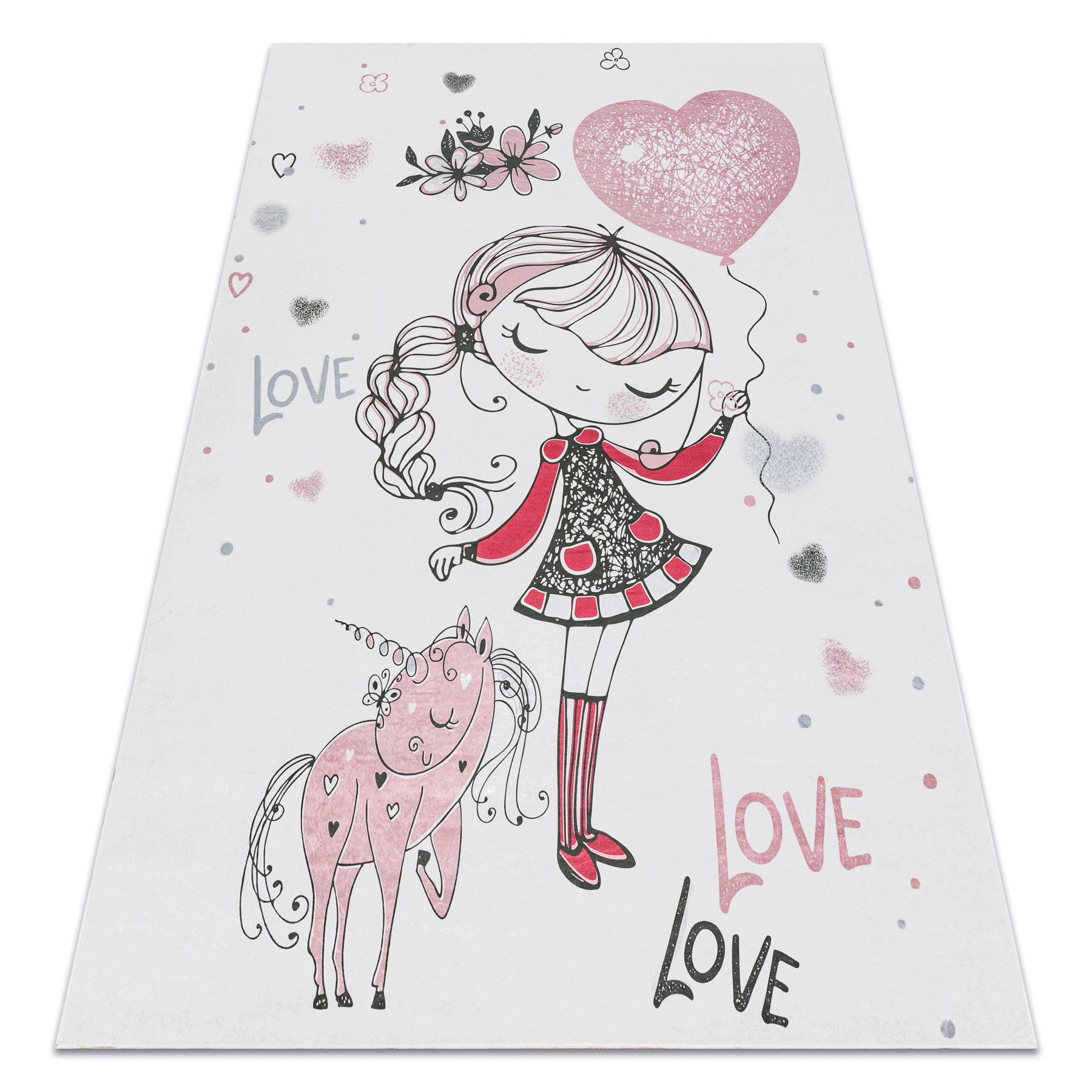 Dywan do prania BAMBINO 2644 Dziewczynka, jednorożec, dla 80x150 cm
