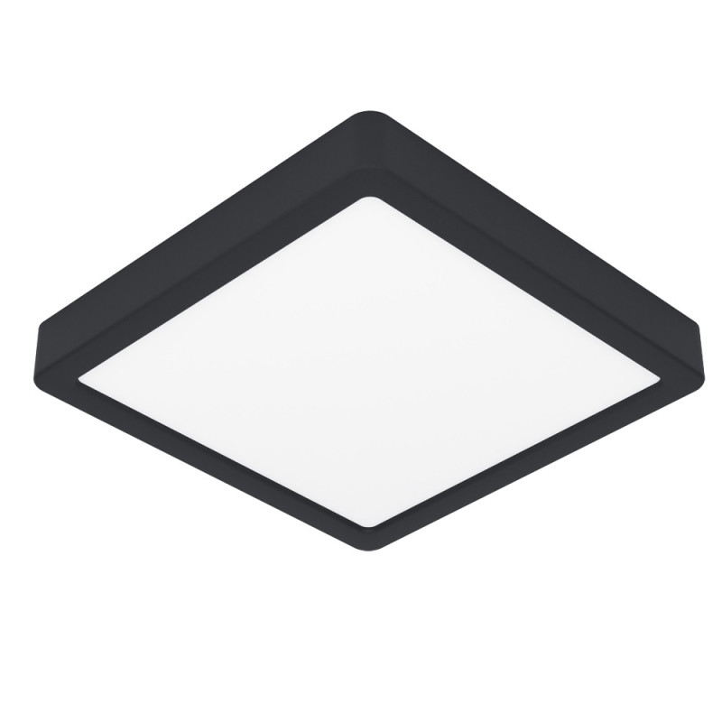 Plafonnier LED Fueva 5 noir 21 x 21 cm blanc chaud 2000 lm 17 W EGLO