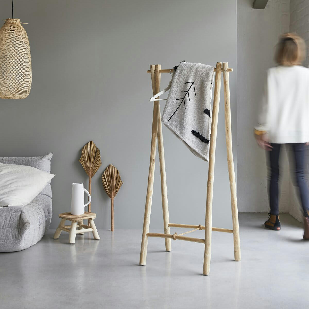 KILIM - Porte serviette simple en teck massif